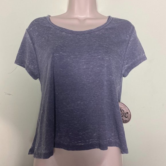 Gypsy Heart Short Sleeve Loose Grey Hi-Lo Top - NWT - Picture 1 of 7